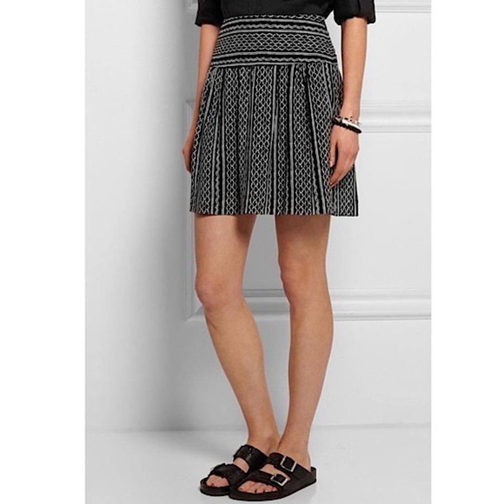 NWOT MADEWELL silk Skyline skirt tidal wave black and white 0 new without tags